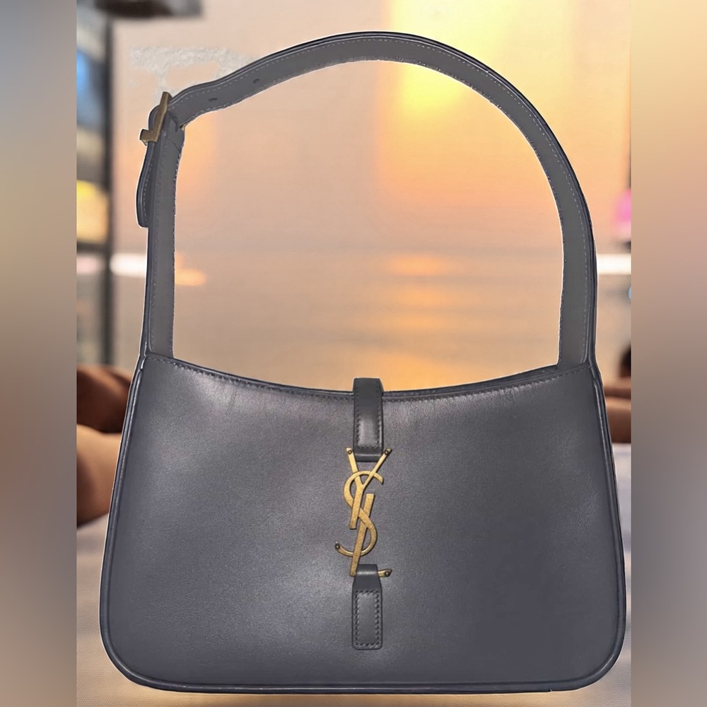 Brand New Saint Laurent Gray Le 5 à 7 Hobo Bag